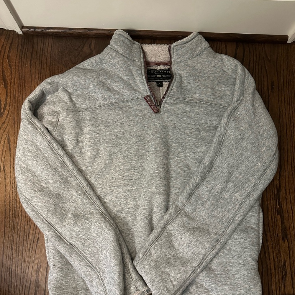True Grit Gray Zip Up Sweater